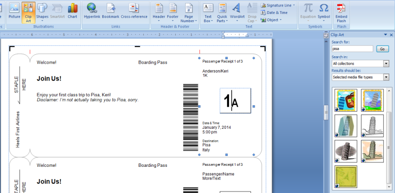 fake airline ticket template generator