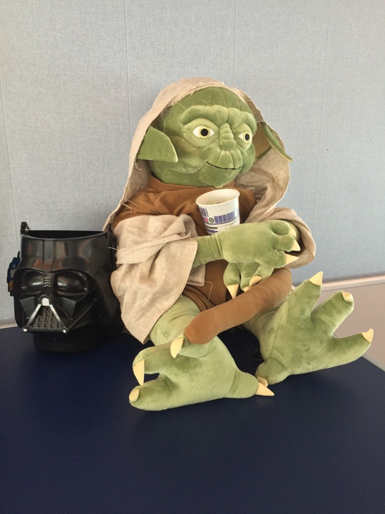 Yoda and Anakin â€“ er, Darth â€“ watching over the business class cabinâ€¦