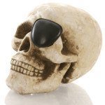 a skull with an eye patch