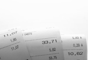 a close-up of a receipt