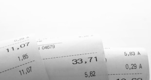 a close-up of a receipt
