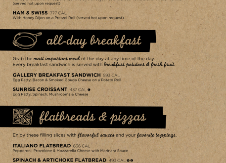 a menu of a restaurant