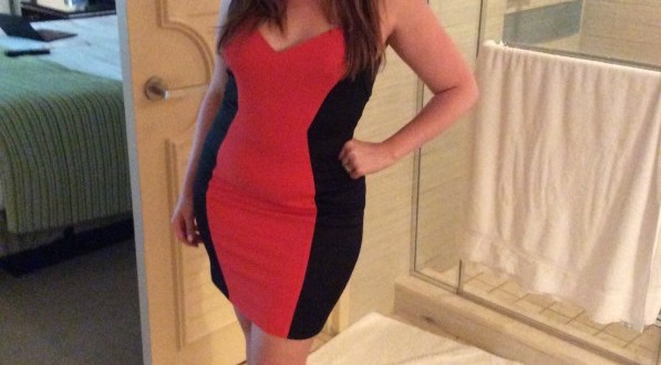 a woman in a dress