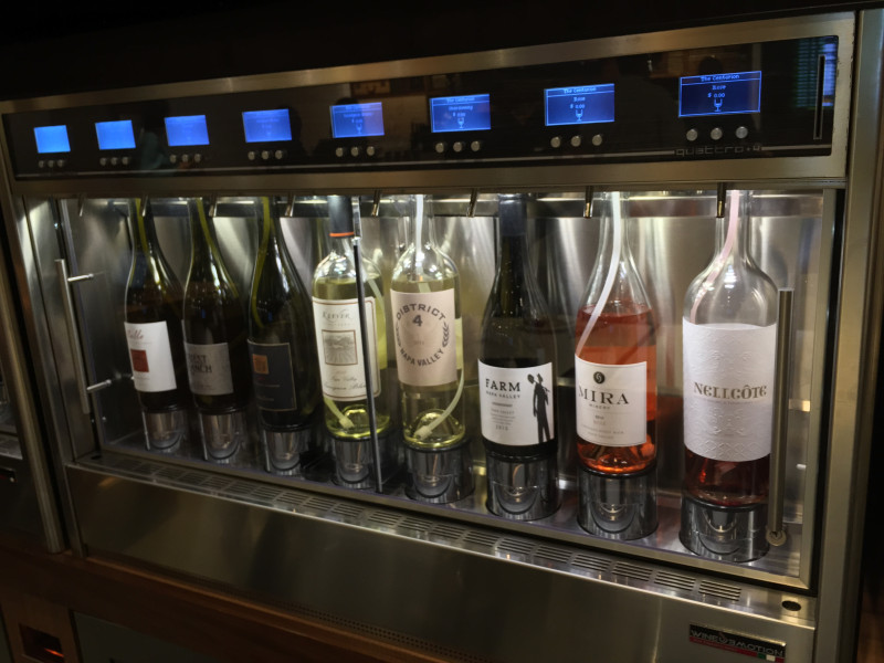 Wines on display for sampling”