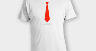 a white shirt with a red tie on it