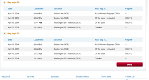 a screenshot of a flight schedule