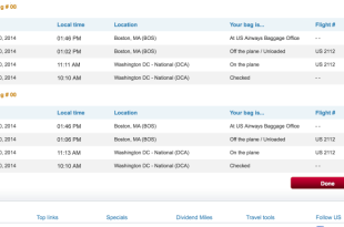 a screenshot of a flight schedule