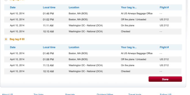a screenshot of a flight schedule