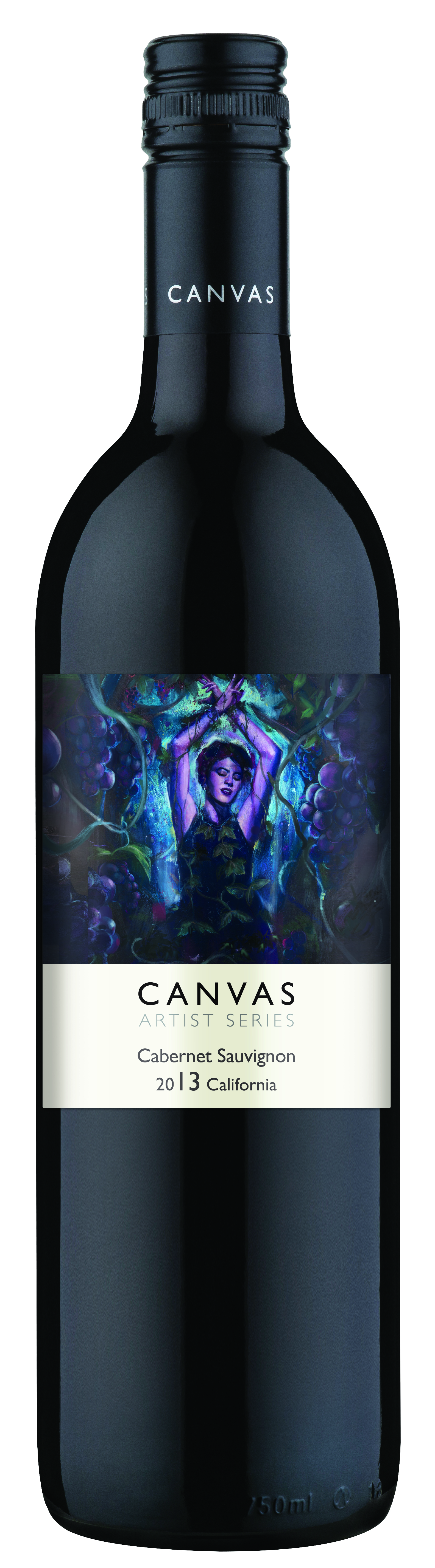 a bottle of wine with a picture of a woman
