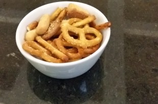 a bowl of pretzels