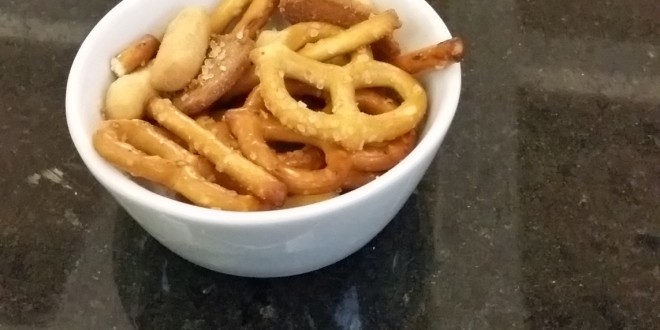 a bowl of pretzels