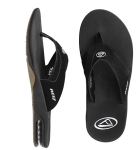 a pair of black flip flops