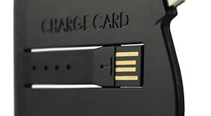 a black charger card with a usb cable