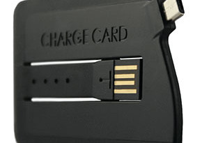 a black charger card with a usb cable