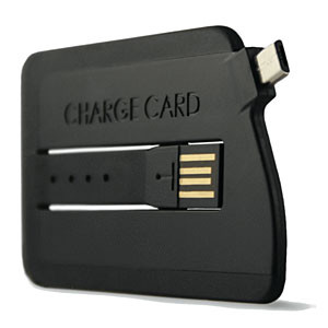 a black charger card with a usb cable
