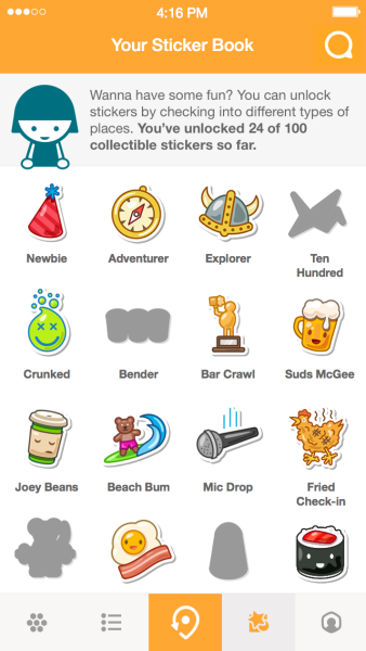 foursquare sticker book