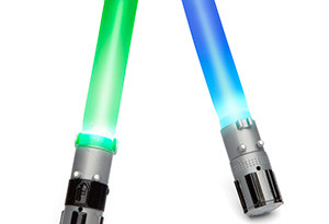 a pair of light sabers