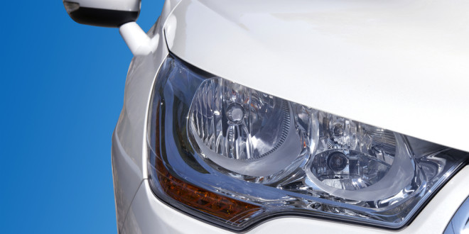 close up of a white car