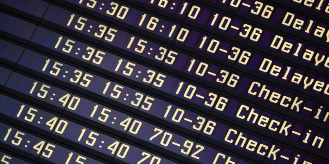 a display board with numbers and time