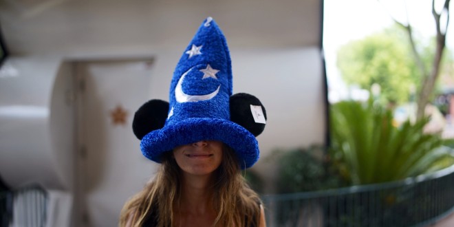a woman wearing a blue hat