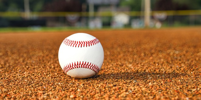 a baseball on the ground