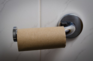 a roll of toilet paper on a holder