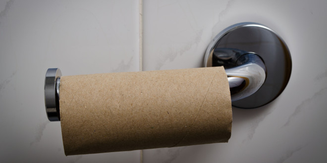 a roll of toilet paper on a holder