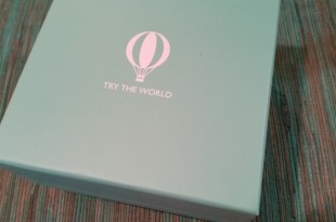 a blue box with a logo on it