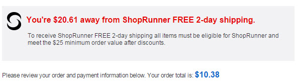ShopRunner 2 day shipping