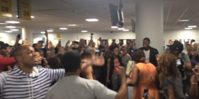 a group of people in a room