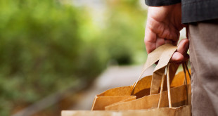a person holding a brown bag