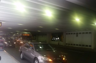 a car parked in a parking garage