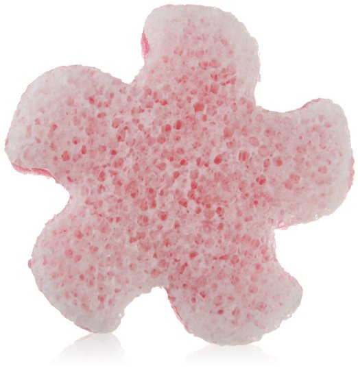 a pink and white sponge