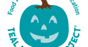 a blue pumpkin with a brown stem