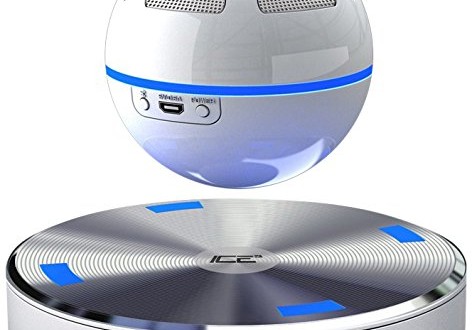 a round white object with blue stripes