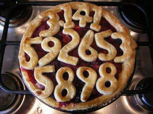 a pie with numbers on it