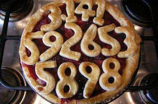 a pie with numbers on it