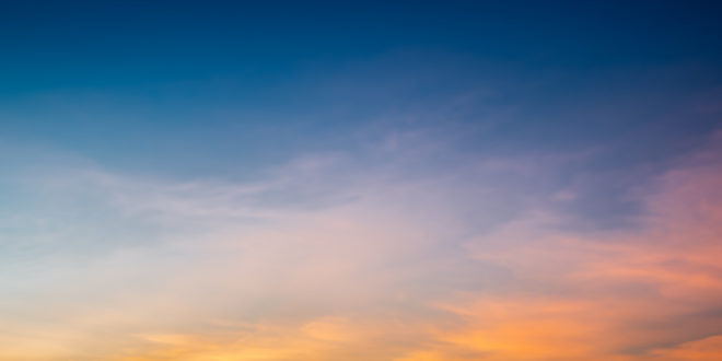 a blue and orange sky