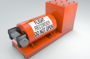 a close-up of a flight recorder