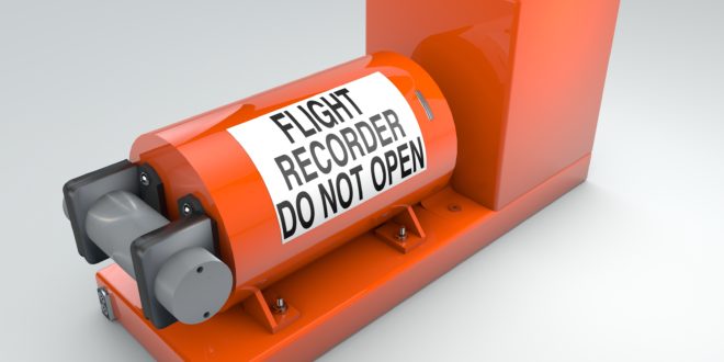 a close-up of a flight recorder