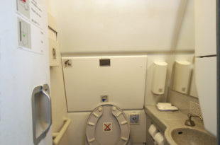 a toilet with a sink and a toilet seat