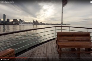 a wooden bench on a boat