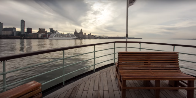 a wooden bench on a boat