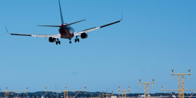an airplane flying in the sky