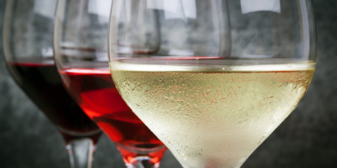 a group of wine glasses