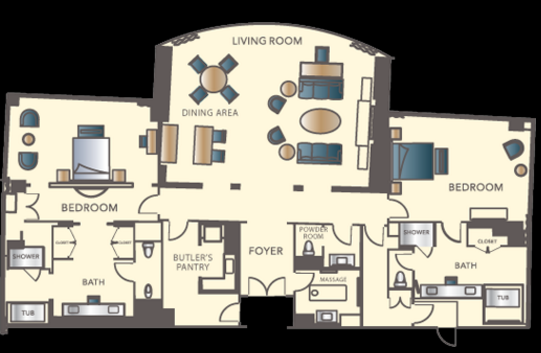 encore tower suites two bedroom floor plan