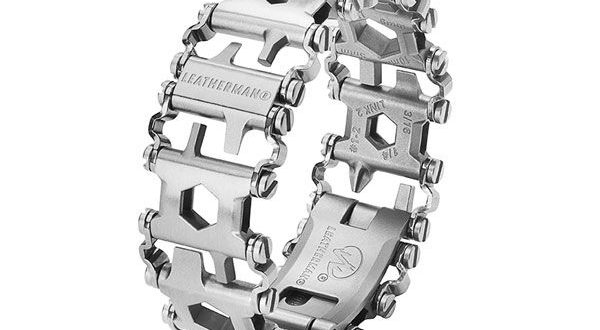 a silver bracelet with screws