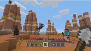 a video game with a horse and a man in the air