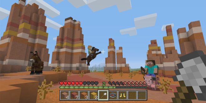 a video game with a horse and a man in the air
