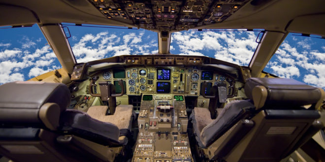 the cockpit of an airplane